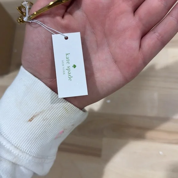 Kate Spade Gold and Pink Floral Earrings - Picture 2 of 3